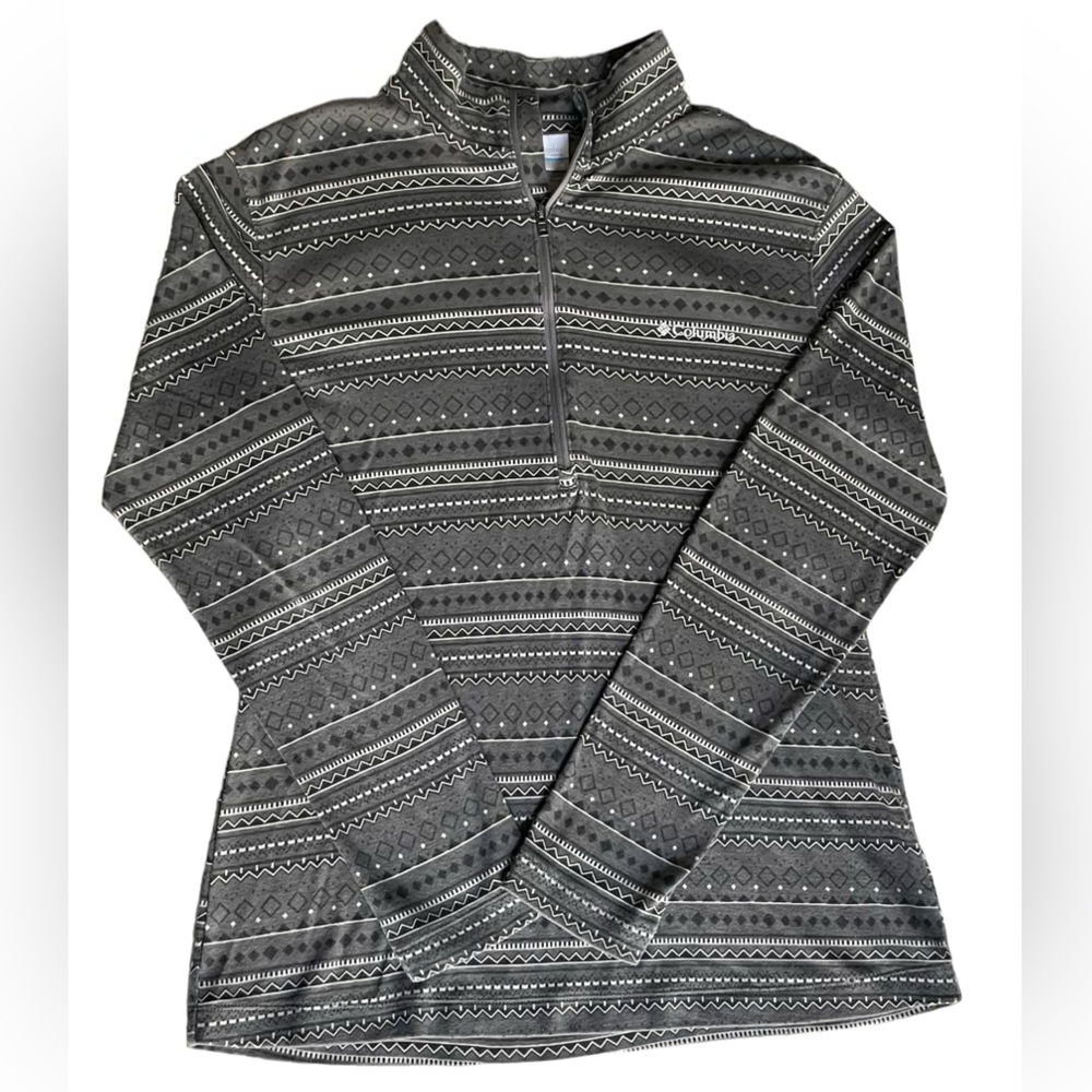 Columbia Women’s Medium Gray Drifting Snow Half Zip Turtle Neck Pullover Active✨